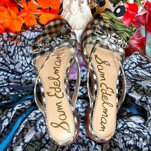 Sam Edelman Bow Sandals Tiny Silver Spikes Fierce & Feminine